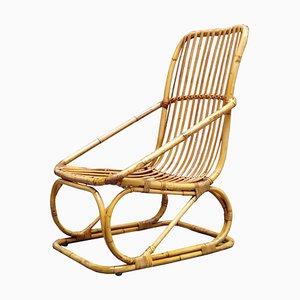 Tito Agnoli zugeschriebener Rattan Sessel, Italien, 1960er