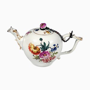 Rokoko Meissen Teekanne mit Blumendekor, 1950er