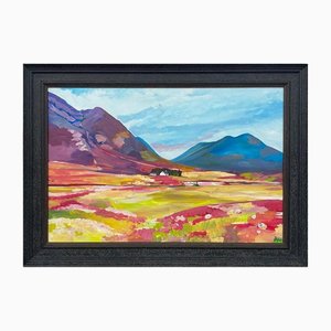 Angela Wakefield, Bunte abstrakte Landschaftsmalerei eines schottischen Highlands-Künstlers, 2021
