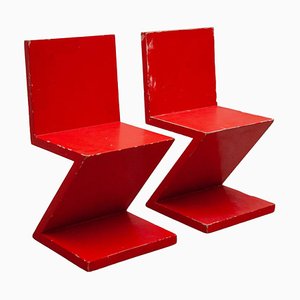 Zig Zag Child Chairs from Rietveld, 1980s, Set of 2