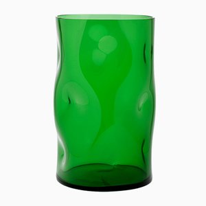 Small Green Bugnato Vase by Eligo