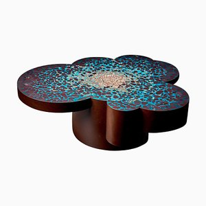 Handcrafted Turquoise Terrazzo Coffee Table by Felix Muhrhofer