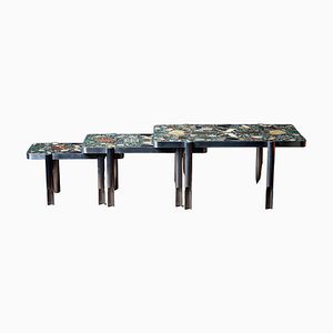 Tables Gigognes en Terrazzo Artisanales par Felix Muhrhofer, Set de 3