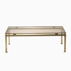 Brass & Smoked Glass Coffee Table by Guy Lefevre for Maison Jansen, 1970s