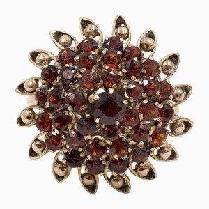 Vintage 10k Yellow Gold and Garnet Ring, 1970s