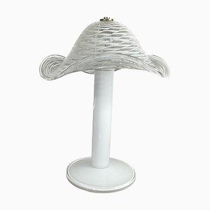 Lámpara de mesa de Murano blanca, años 70