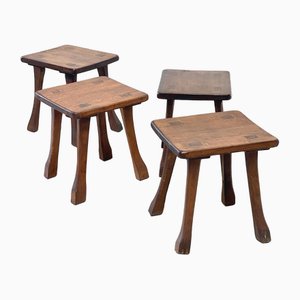 Brutalist Bar Stools, 1970s, Set of 4