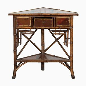 Bamboo Chinoiserie Corner Table, 1880