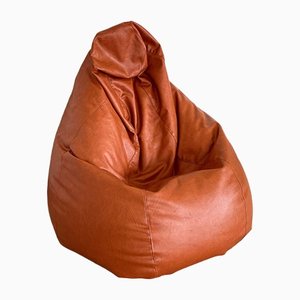 Bean Bag in Cognac Faux Leather