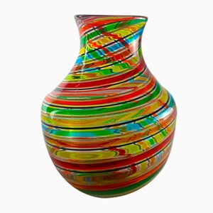 Vase en Rotin Coloré par Vetreria Brothers Toso Murano pour Fratelli Toso, 1990s