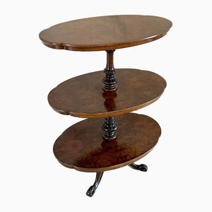 Victorian Burr Walnut Dumb Waiter, 1860s