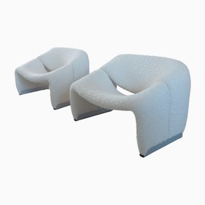 F598 Groovy Chairs in Wool by Pierre Paulin for Artifort, the Netherlands, 1973, Set of 2