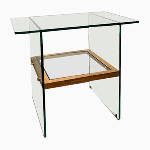 Mesa de vidrio y latón, años 70