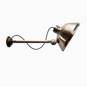 Industrielle Vintage Wandlampe für medizinische Chirurgie aus Silberfarbenem Metall