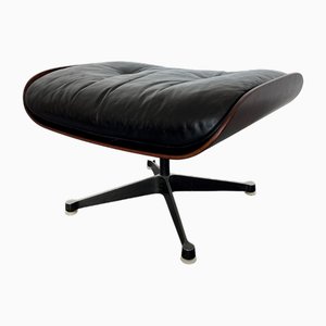 Lounge Ottoman in Black Leather by Charles & Ray Eames, 1970s