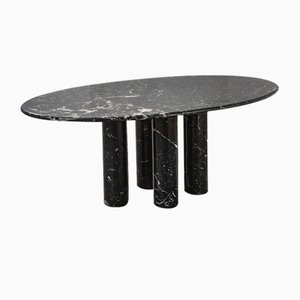 Black Marble Table with White Streaks by Mario Bellini, 1970s