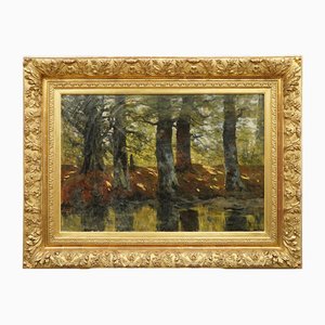 Maria Philippina Bilders-van Bosse, Forêt, 1885, Peinture à l'Huile, Encadrée