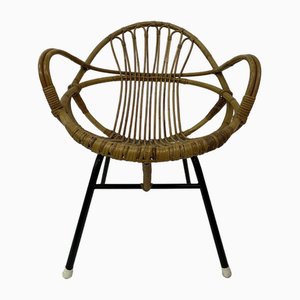 Rattan Lounge Chair from Rohe Noordwolde, 1950s