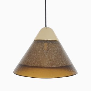Brown Bubble Glass Pendant Light attributed to Peill and Putzler, Germany, 1960s