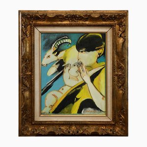 Remo Brindisi, Maternity, Oil on Canvas, 1980, Framed