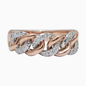 Diamond, 18 Karat Rose and White Gold Ring