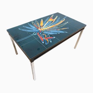 Mesa de centro belga Mid-Century de metal cromado, años 60