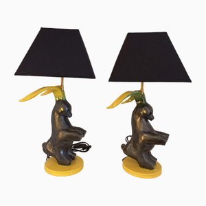 Goat Ceramic Lamps, Set of 2