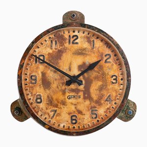 Horloge de Chemin de Fer Externe Vintage en Fonte par Gents of Leicester