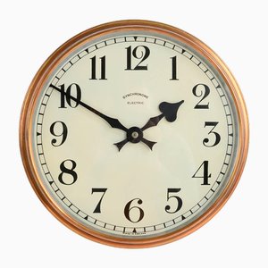 Industrial Clock in Coppered Brass by Synchronome