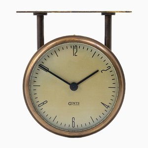 Antique Brass Double Sided Clock by Gents of Leicester