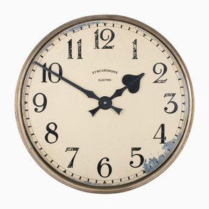 Large Brass Station Clock by Synchronome