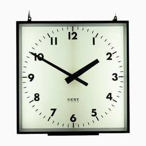 Reloj de estación cuadrado grande de doble cara de Gents of Leicester