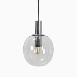 Lampe Suspendue en Chrome et Verre