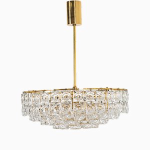 Lampadario in ottone e cristallo