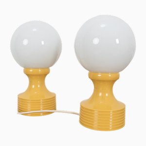 Gelbe Tischlampen, 2er Set