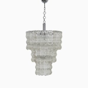 Lámpara de araña italiana con cristal de Murano