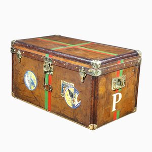 Leather Steamer Trunk with Key from Goyard, 1893