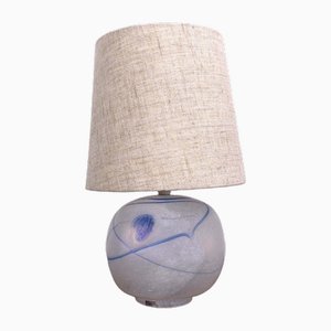Vintage Table Lamp in Blue Glass