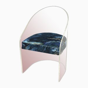 Vintage Acrylic glass & Fabric Chair