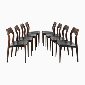Dining Chairs by Niels Møller, Set of 8