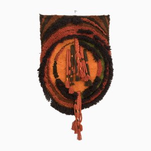 Vintage Goblin Wandbehang in Orange und Schwarz