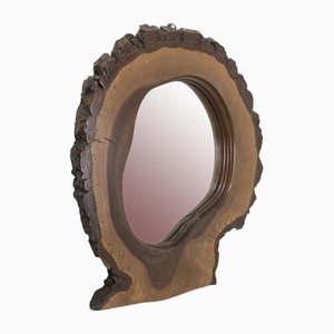 Espejo de tronco de árbol vintage