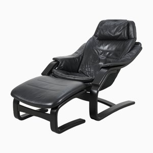 Fauteuil Vintage Flottant avec Repose-Pieds, Set de 2