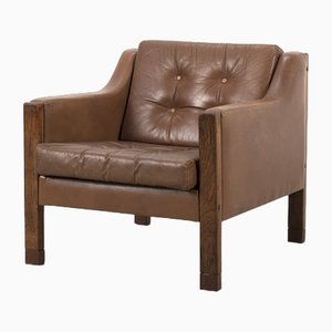 Fauteuil Vintage en Cuir Marron