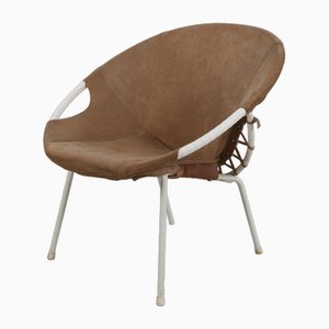 Fauteuil Hoop en Daim Brun Rouillé