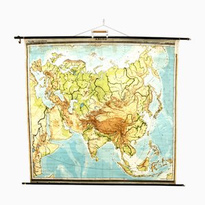 Mapa geográfico vintage de Asia
