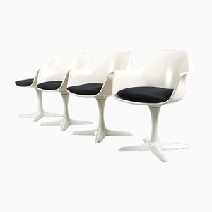 Rotatable Chairs attributed to Maurice Burke for Arkana, Set of 4