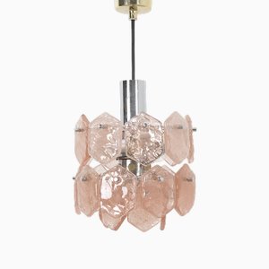 Hanging Lamp with Pink Glass from Kalmar