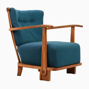 Model 1590 Easy Chair in Elm by Fritz Hansen, 1940