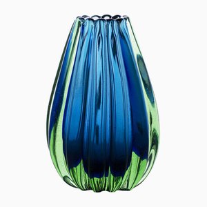 Mod. 12024 Vase in Submerged Ribs Glass by Flavio Poli for Seguso Vetri d'Arte, 1958